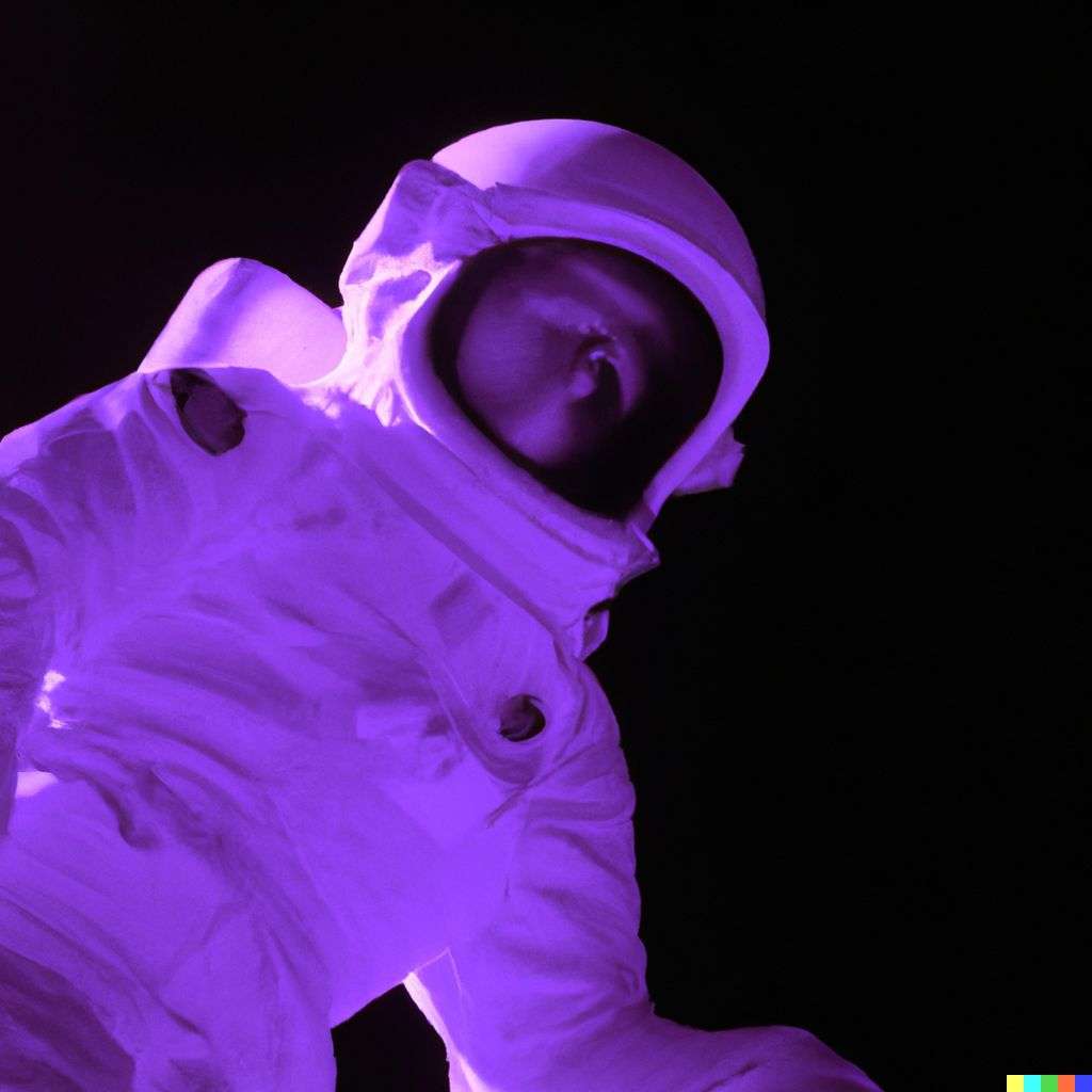 an astronaut, photograph, infrared